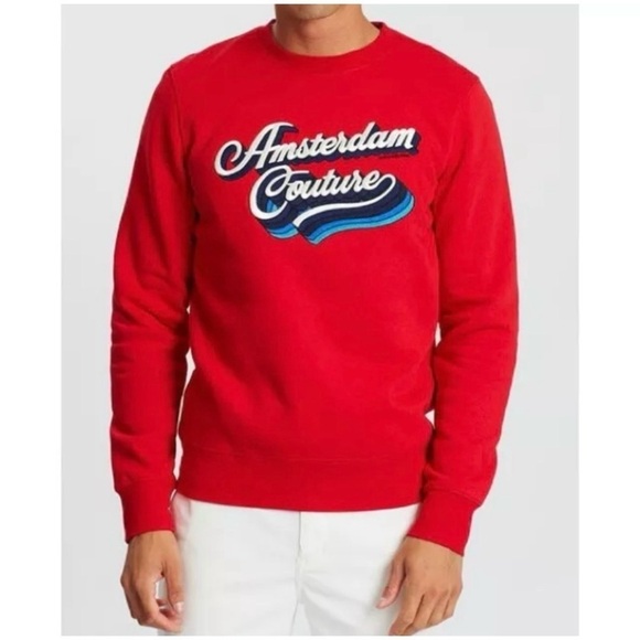 NWT SCOTCH & SODA Red Amsterdam Couture Crewneck Sweatshirt - Picture 1 of 1